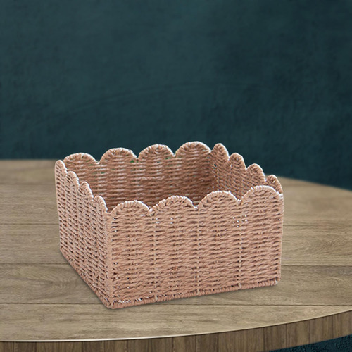 . De Canasta Tejida Almacenamiento De Cuerda Bin 24x24x14cm