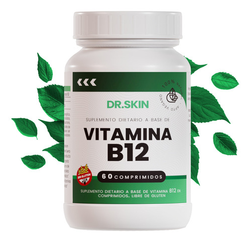 Vitamina B12 Dr Skin 60 Unidades Subí Tu Energía, Mejorá Tu Concentración Y Combatí El Cansancio Diario! Cianocobalamina Sistema Nervioso Suplemento Vegano Antifatiga
