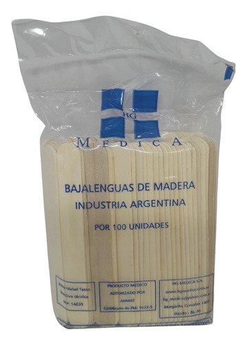 Bajalenguas De Madera Adulto Bolsa X 100 Unidades