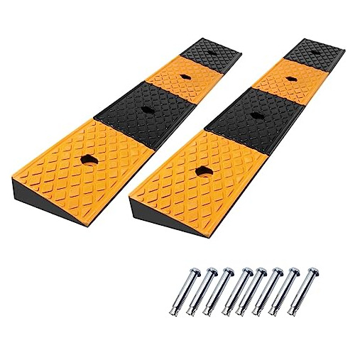 2 Pack 2  Rubber Curb Ramps Heavy Duty Driveway Curb Ra...