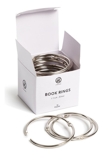 Juego De Anillos Para Libros 5 Cm 15 Unidades Plata