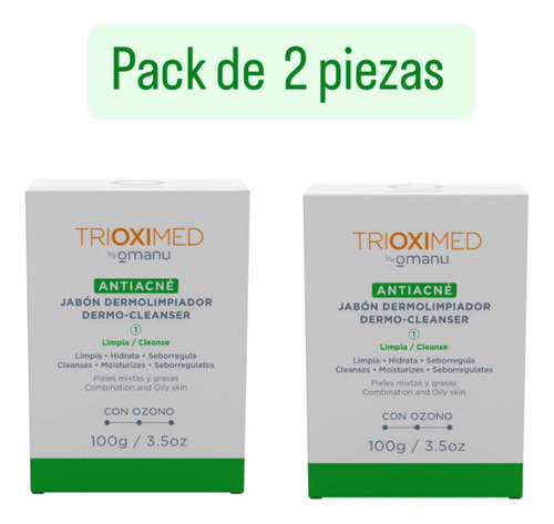 Jabón Dermolimpiador Anti-acné Trioximed 100g - Pack 2
