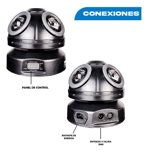 Laser Giratorio Rgb Con Aro Led Rgb Fangus Dmx Dj Luces