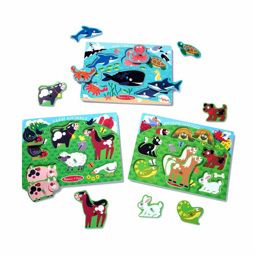 Melissa Doug Animals Juego De Rompecabezas De Clavijas ...