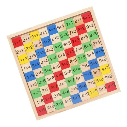 Juego Didáctico Tablas De Multiplicar Madera Fácil Práctico