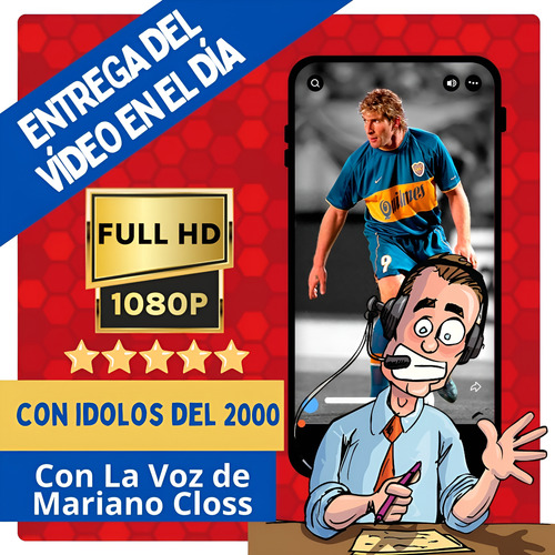 Invitación Digital Animada De Cumpleaños Infantil - Tiziben Boca Juniior - Idólos - Riquelme Y Palermo