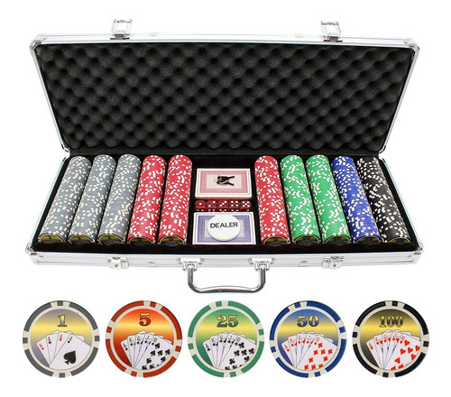11,5 G 500pc Royal Flush Poker Fichas Set