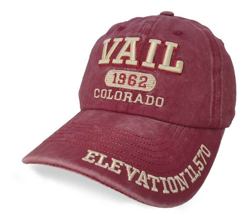 Gorra Vintage 100% Algodon Jean Unisex Visera Diseño Vail