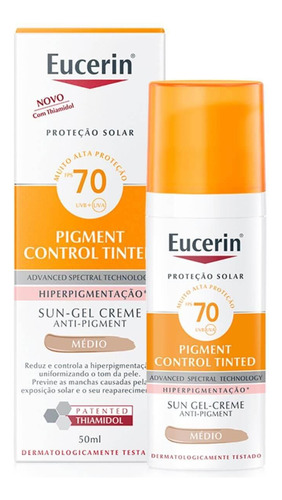 Protetor Solar Eucerin Pigment Control Tinted Médio Fps70