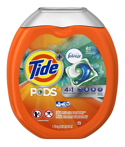 Tide Pods 4 En 1 He Turbo Detergente De Lavandería Pacs, Bot