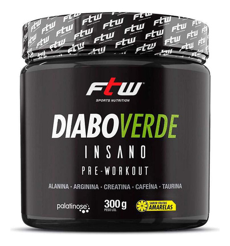 Diabo Verde 300 G Pré Treino Frutas Amarelas