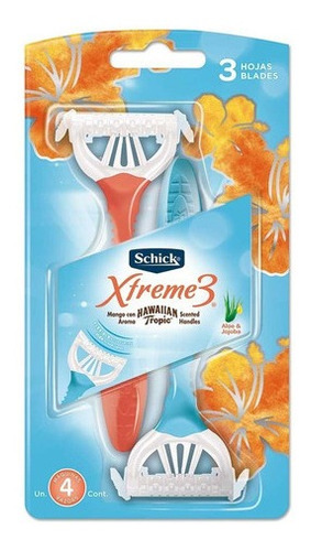 Schick Xtreme 3 Femenina Delicada Afeitadora Descartable 4u