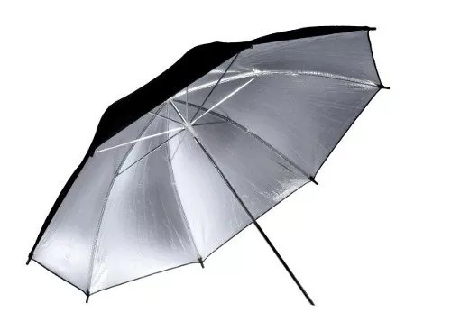 Sombrinha Refletora Preta Prata 91cm / Sombrinha Rebatedora