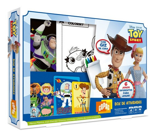 Box De Atividades 6 Jogos Giz De Cera Copag Toy Story