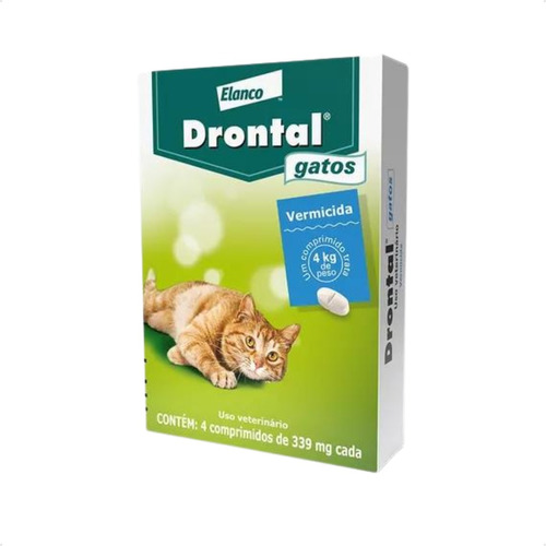 Vermifugo Drontal Gatos De 4kg -  Caixa Com 4 Comprimidos