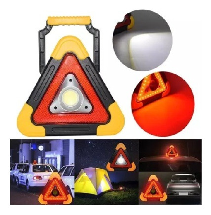 Triangulo De Carretera Led Luz Emergencia Recargable