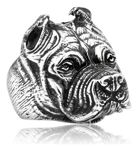 Anillo Perro Bulldog De Colección Acero Inoxidable 316