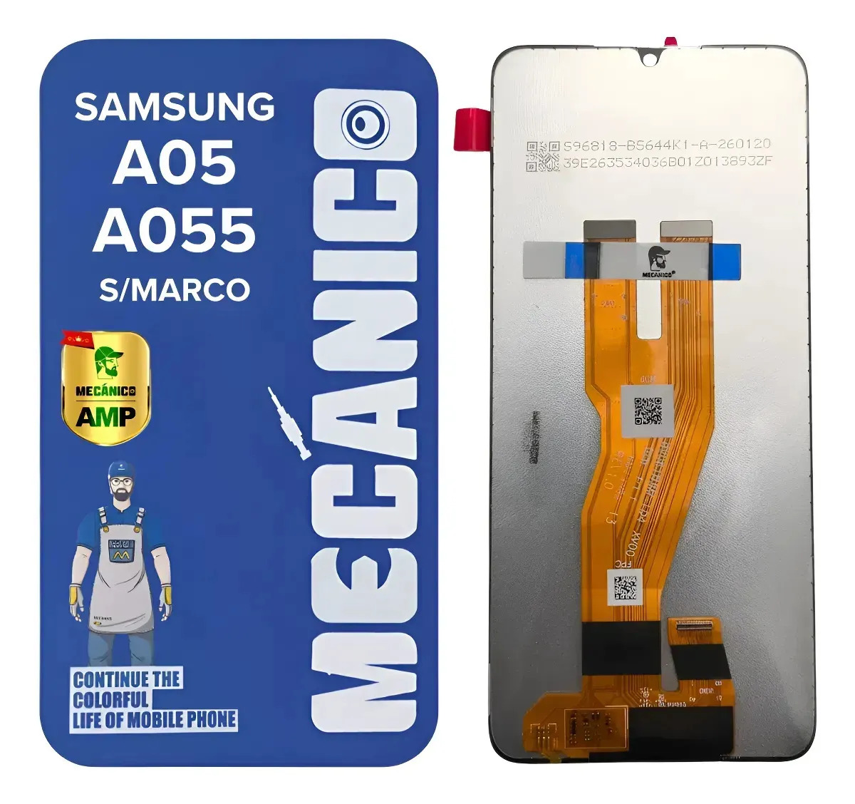 Modulo Compatible Samsung A05 A055 Sin Marco Incell Mecanico Pantalla Tactil Vidrio Frontal Repuesto Cambio Reparacion Flex Conector Celular Telefono Touch Screen Display Premium Calidad Tecnico Hd
