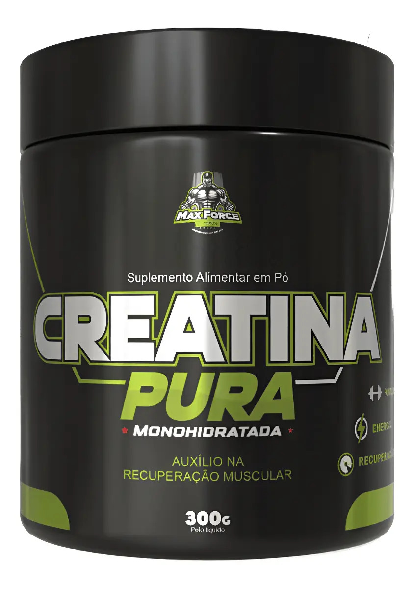 Creatina Monohidratada Max Force em Pó, 300g Sem Sabor