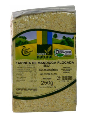 Farinha De Mandioca Flocada Biju Orgânica Coopernatural 250g