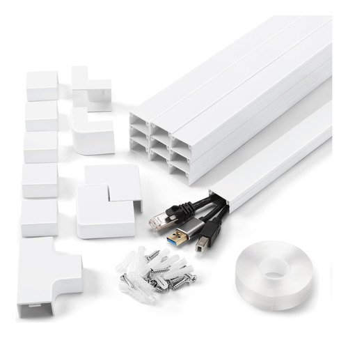 Kit De Ocultación De Cables De Pared De 170in, Cubiert...