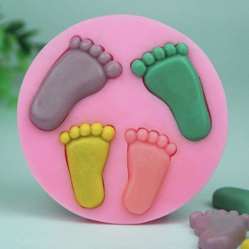 Molde De Silicona 3d Para Fondant De Pie De Bebé, Deco...