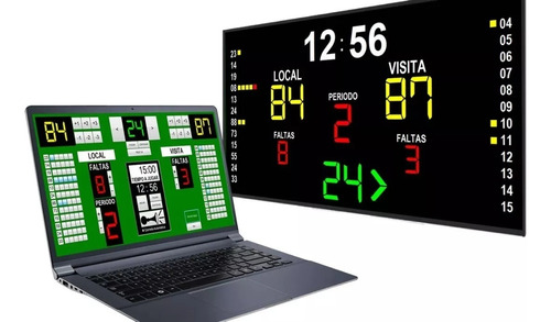 Software Tanteador Basquet Para Tv Lcd + Notebook By Pd