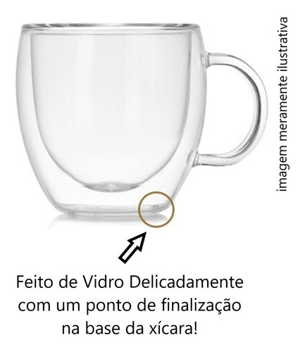 Imagem 8 de 10 de Jogo De Xícara Café Dupla Parede Com Pires De Bambu Coração