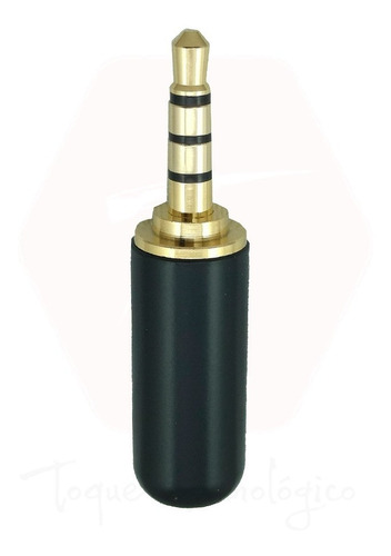 Plug Tri - Estéreo 3.5mm Aereo Para Soldar Negro