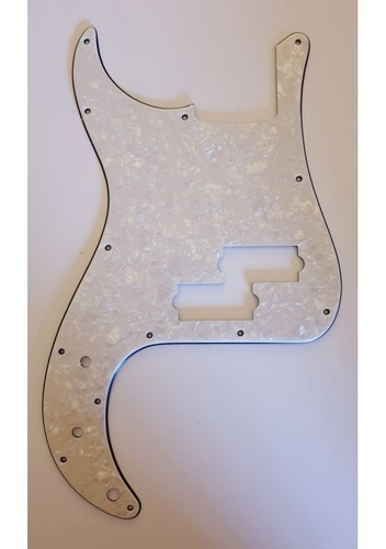 Pickguard Para  Precision Bass Blanco Nacarado Zurdo 