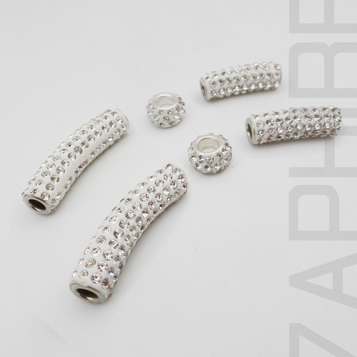 Pack X6 Dijes Donas Y Cilindros Con Strass Acero Por Mayor