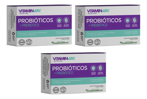 Kit X3 Probiótico Sistema Inmune Balance Digestivo X 30 Caps