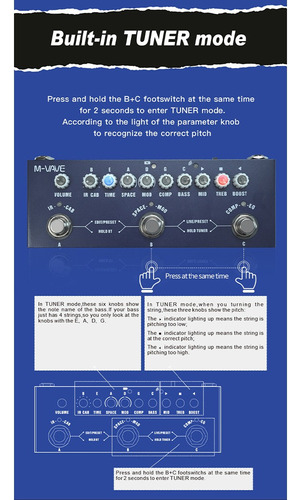 Pedal De Efecto M-vave Cube-baby Bass Azul