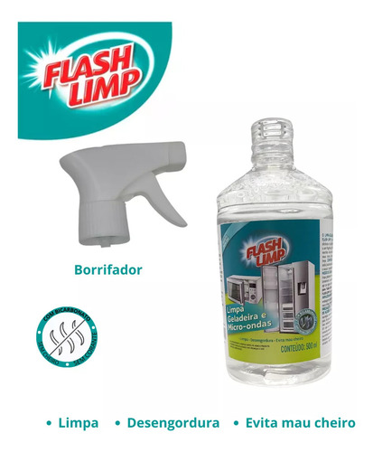 Limpa Geladeira E Micro-ondas Flash Limp Tira Odores