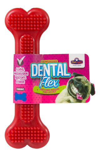 Osso Mordedor Mass Dental Flex Bone Medio Cor Vermelho