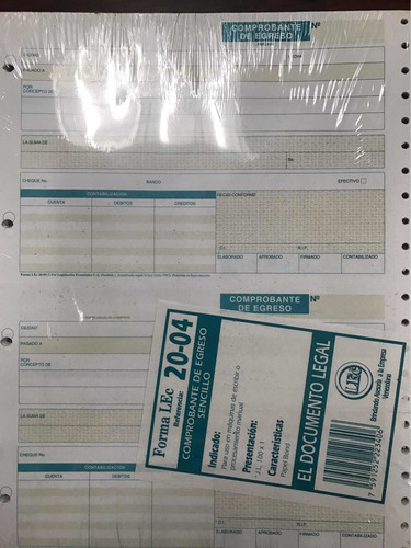 Comprobante De Egreso Formas Lec Sencillo 20-04