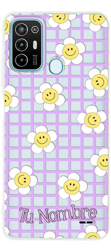 Funda Para Zte Para Mujer Flores Felices Con Tu Nombre
