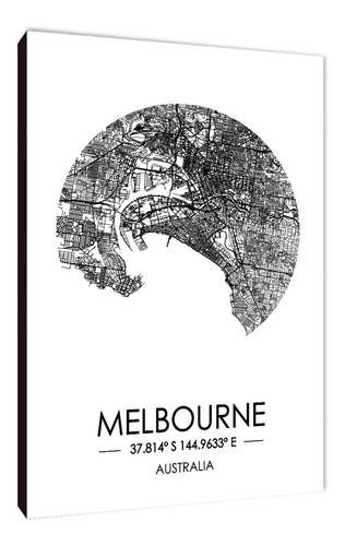 Cuadros Mapa Melbourne Varios Modelos 15x20