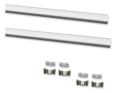 Kit 20 Metros Perfil Alumínio Sobrepor Slim P/ Fita Led