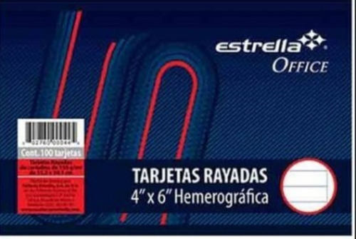 Ficha Hemerográfica Tarjeta 4x6 5 Pte C/100 Pz - Estrel /v