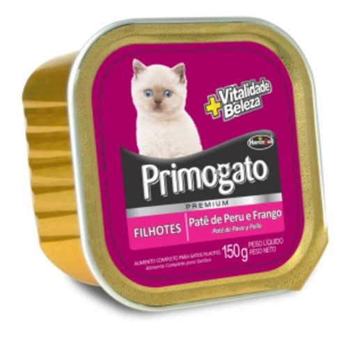 Pate Premium Gatos Cachorros Primogato Pavo Y Pollo 150 Grs