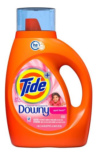 Detergente Líquido Tide Downy April Fresh 29 Lavadas 1.36l