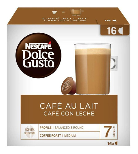 Capsulas Dolce Gusto Café Au Lait 16 Un.