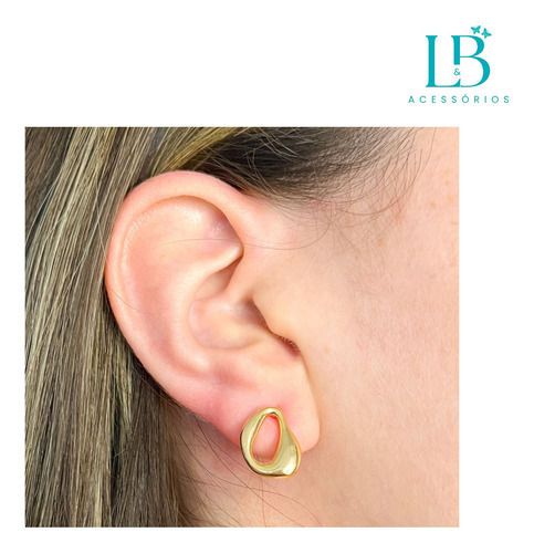 Colar Luxo Elegante Com Brincos Orgânico Banhado A Ouro