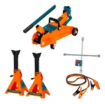 Comprar Kit Gato Hidráulico 2t + Torres 3t + Llave Cruz + Cables 3m
