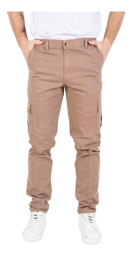 Pantalon Hombre Cargo Gabardina Elastizada Olegario