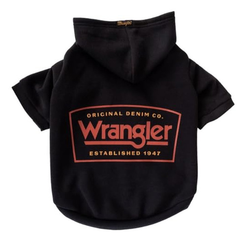 Wrangler Est. Sudadera Con Capucha Para Perro Con Logo Negro