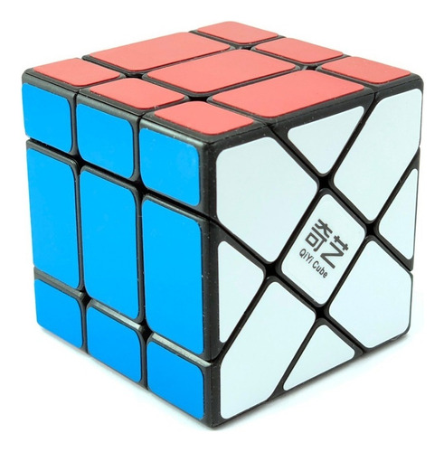 Cubo Rubik 3x3 Qiyi Fisher Stickerless Lubricado Color de la estructura Base Negra con Stickers