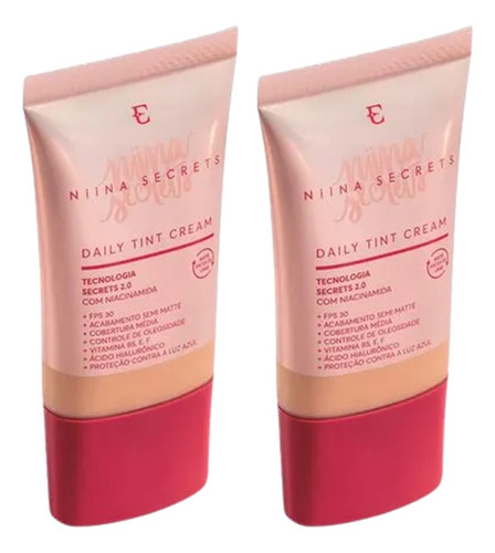 2 Base Líquida Cor 10 Niina Secrets Eudora Daily Cream 25ml