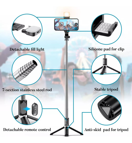 Palo De Selfie Con Trípode Celular Control Bluetooth
